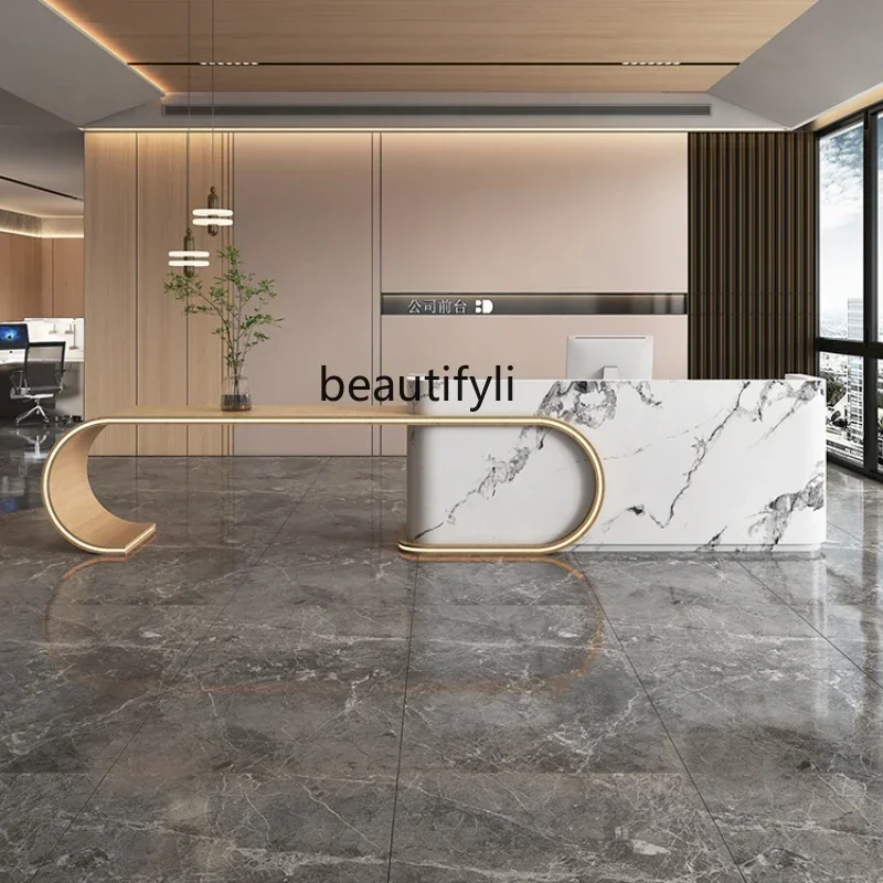 ss 8350 Modern Minimalist Company Front Desk Hotel Lobby Reception Desk Beauty Salon Club Bar New Chinese Cashier