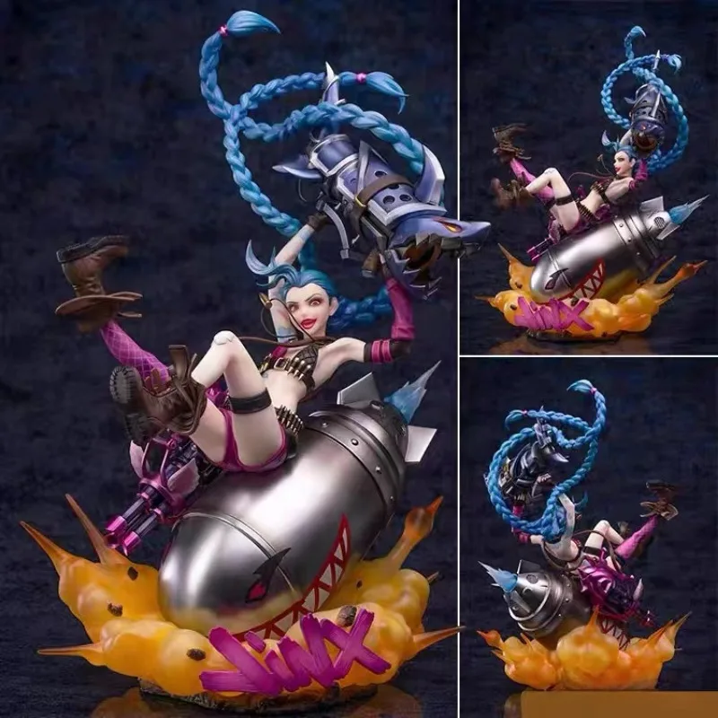 

Original Genuine In Stock League Of Legends LoL Jinx 1/7 Action Figures Pvc statue Model Kit Collectible cool Toys 34.5cm Gifts