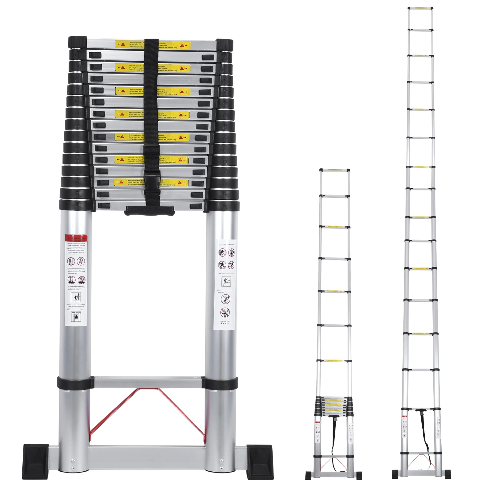 

Telescoping Ladder 23.62 FT Aluminum Extension Telescopic Collapsible Ladder 330lbs Capacity for Home RV and Outdoor Work