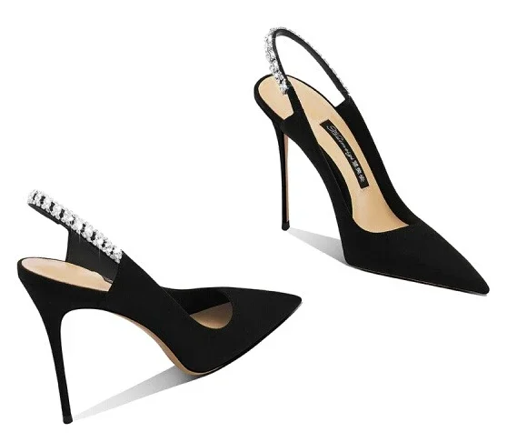 

Black Leather High Heels Women's Pointed 2025 New Stiletto