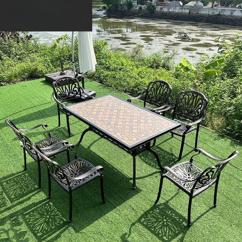 

Outdoor cast aluminum tables and chairs courtyard open-air leisure villa outdoor garden wrought iron terrace rooftop balcony tea