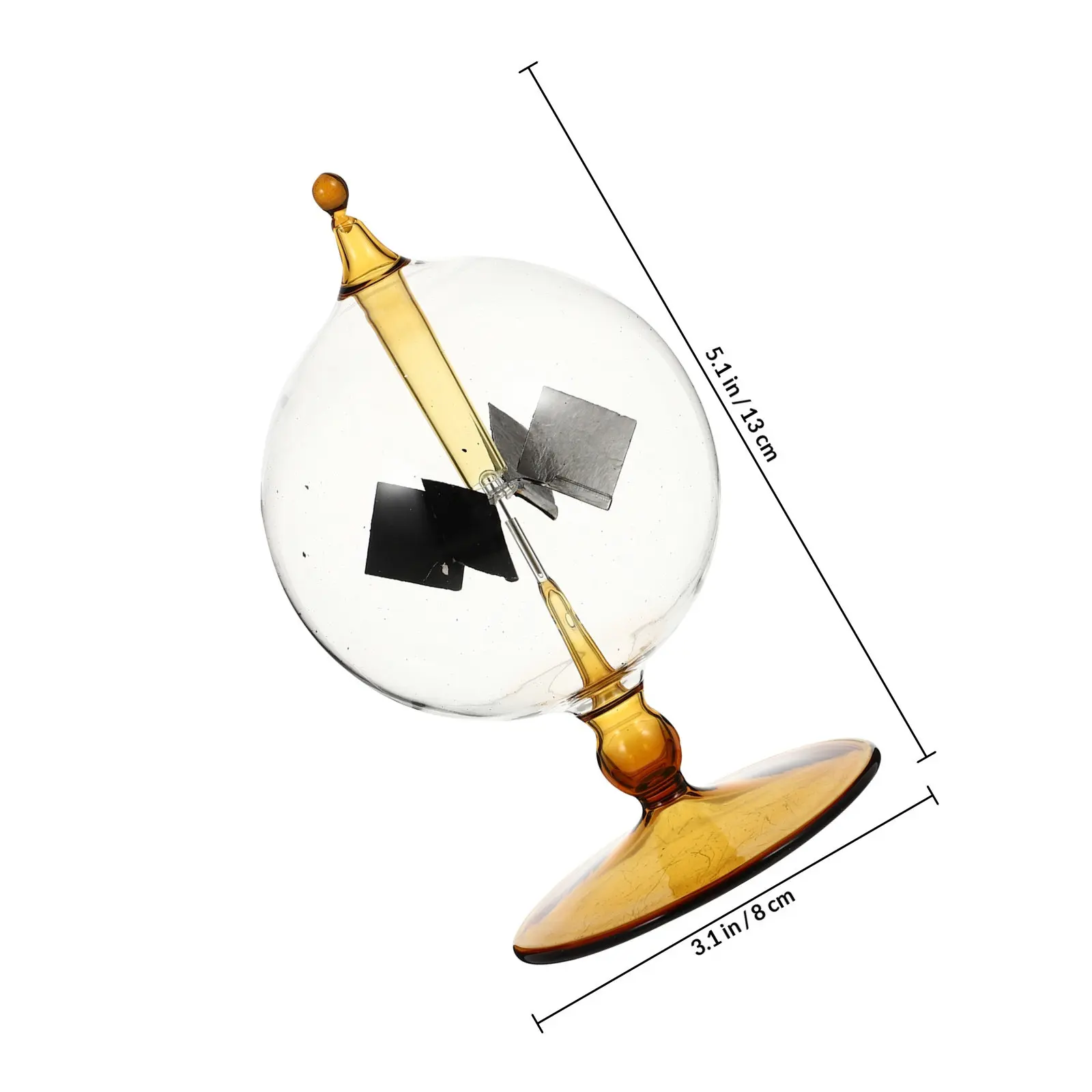 High Borosilicate Glass Crookes Radiometer Solar Energy Rotating Vanes Radiation Meter Science Educational Desktop Gift
