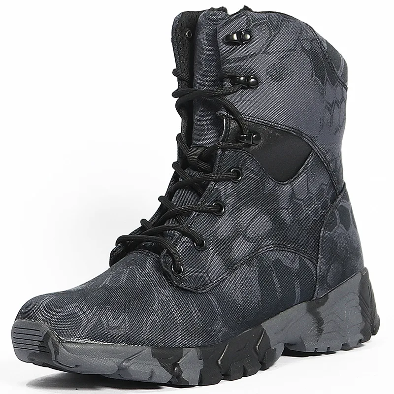 Outdoor Men's Boots High Top Python Camouflage Combat shoes Tactical Desert Boots Men Shoes Motorcycle Boot Woman