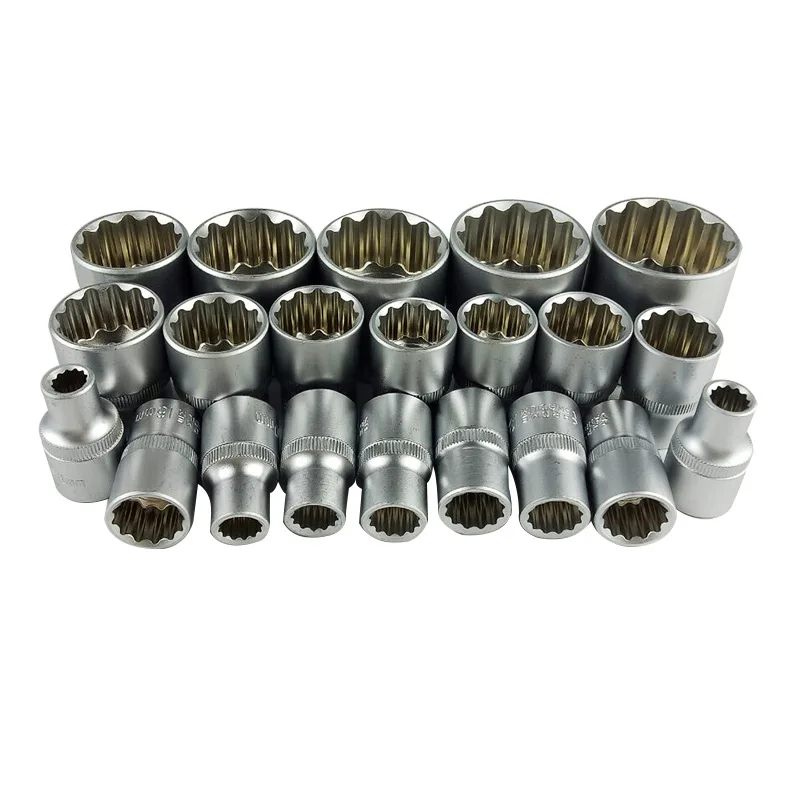 12 Point Socket Wrench Set Lock Socket Torx Hex Torx Splined Bit Socket Set 1/2” Hex Socket Repair Tool Kit 8-32mm