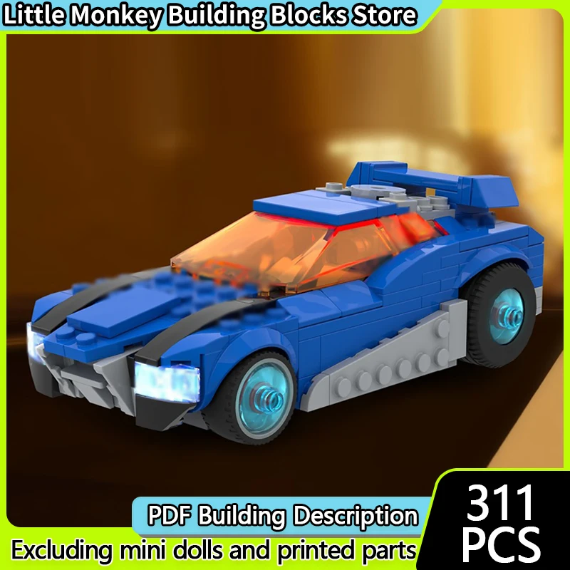 

Популярная игровая модель MOC, строительные кирпичи, классический кривый гоночный автомобиль, модульная технология, детские праздничные подарки, сборные игрушки, костюм