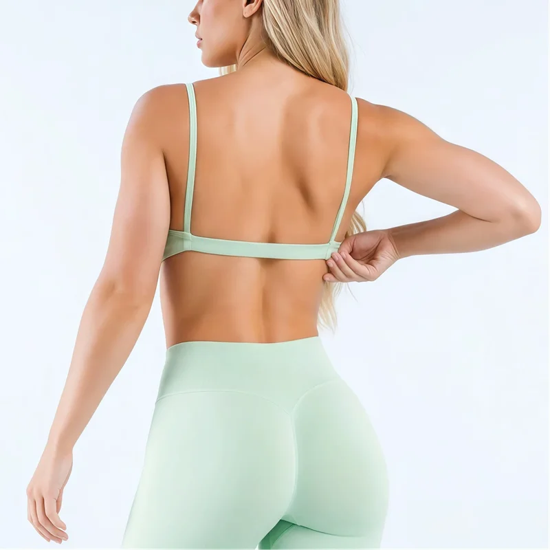 HISTELLO Impact Scoop Neck BH Damen Rückenfreier Fitness Gym Unterwäsche Nahtloser Workout Yoga BH Sexy Stoßfester Lauf-Sporttop – Detail 32