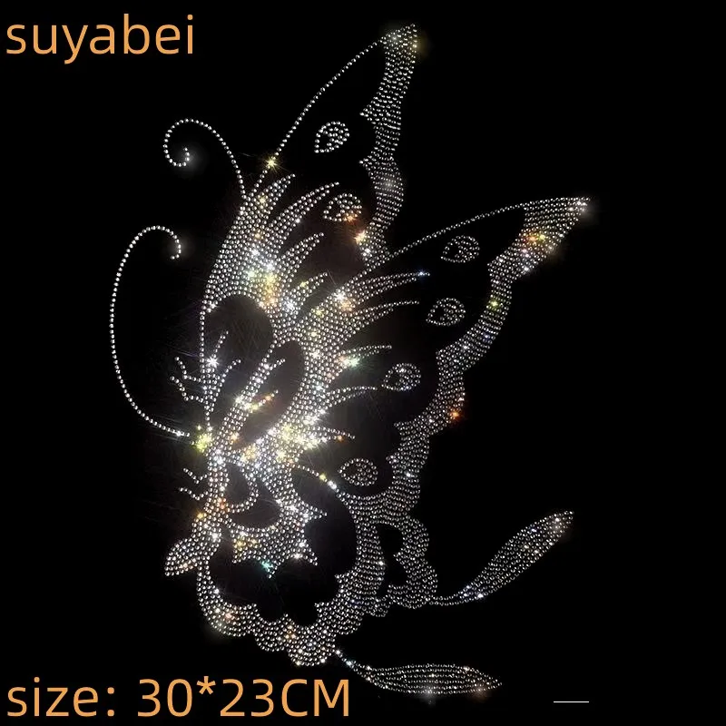 Big Butterfly garment accessory hot fix rhinestone design iron on transfer rhinestone iron on transfers designs dress hem decor