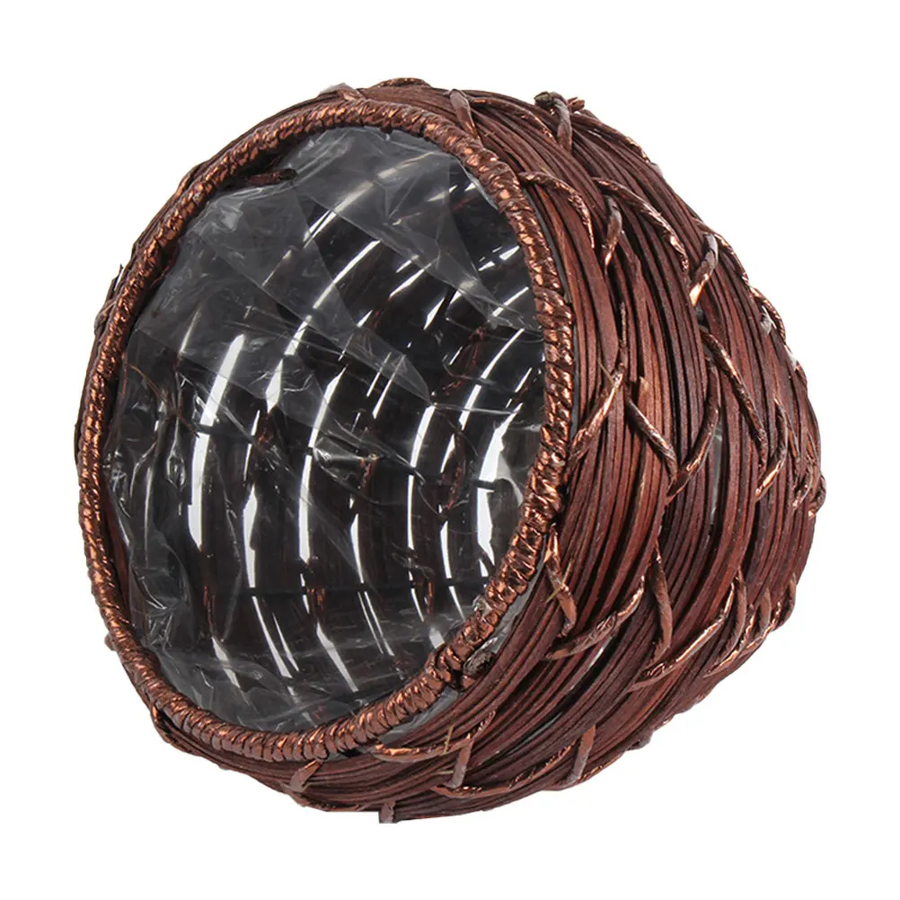 

Woven Plastic Rattan Decorative Flower Basket for Natural Or Artificial Flowers Home Office Hotel Restaurant Wedding Party