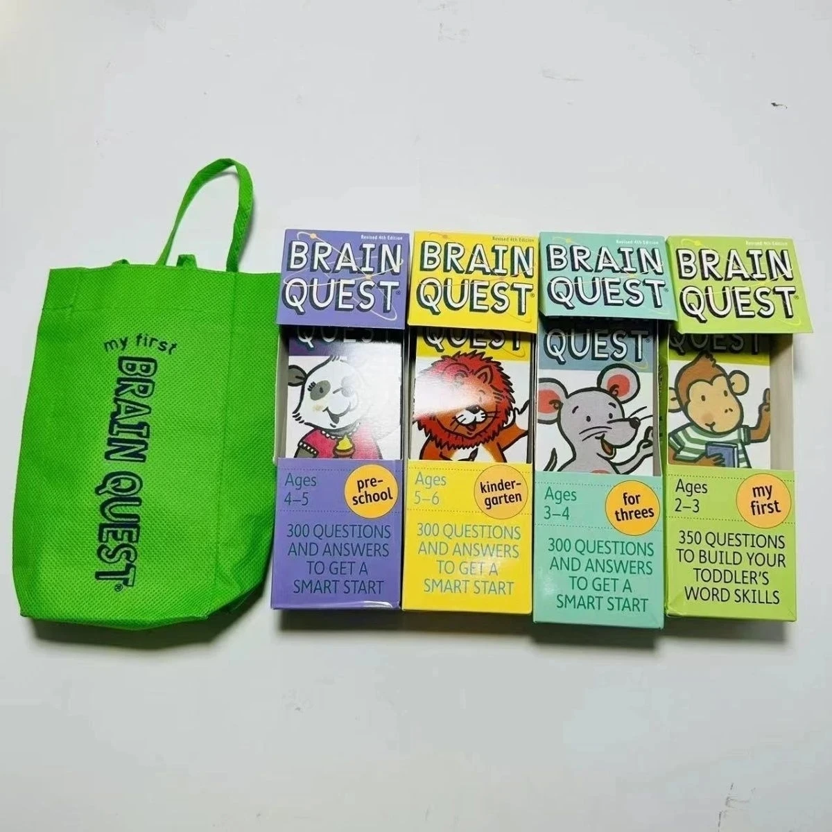 Brain Quest Brain Task Q&A Card for Preschool Enlightenment 4 Boxes 80 Books High Quality Bq Q Q&A Card