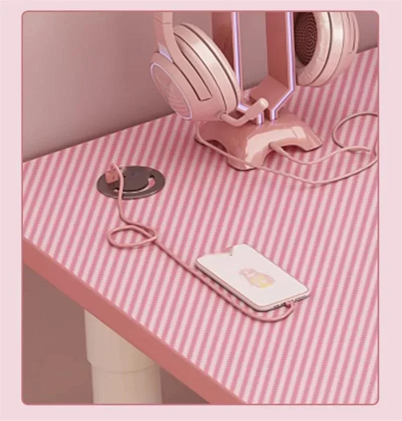 Corner Desktop Computer Desk Bookshelf Integrated Office Furniture Carbon Fiber Computer Table Pink Gaming Desk Girls Study Desk