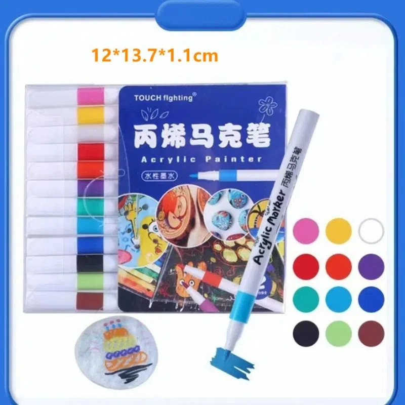 12/24/36/48/60 Colors Acrylic Paint Pens Waterproof Markers for Wood Canvas Stone Painting Glass Ceramic Surfaces DIY Crafts