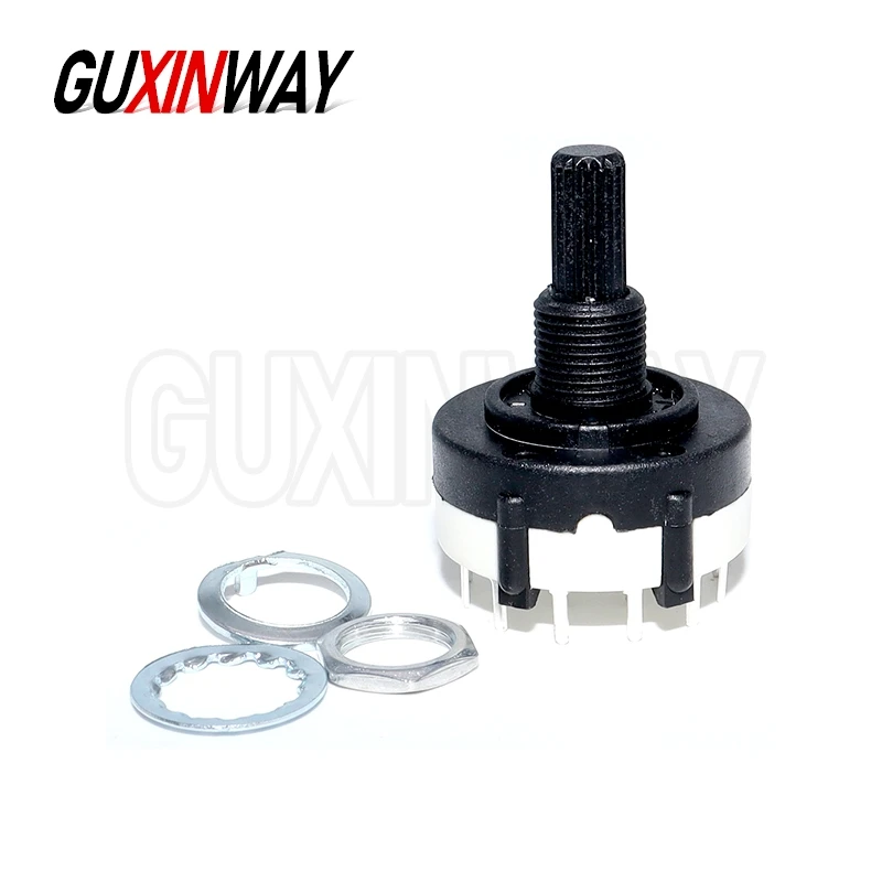 1PCS RS26 플라스틱 4극 3위치 로터리 밴드 스위치 2극 6위치 1극 12위치 핸들 길이 21MM 축 밴드 스위치