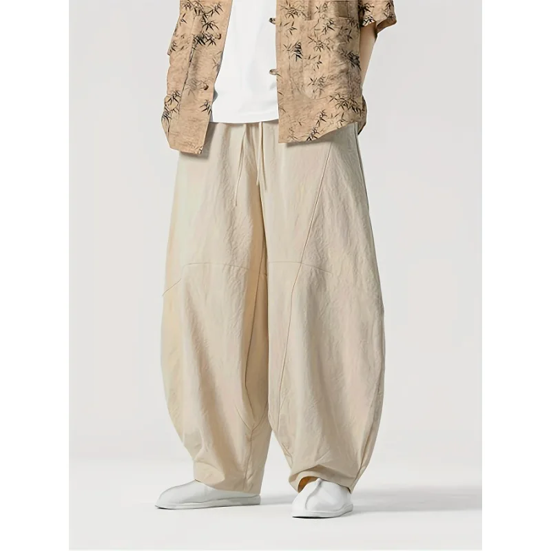 

FGKKS Men Pants 2025 New Arrival Fashion Brand Solid Color Cross Pants Loose Chinese Style Quality Male Harem Trousers