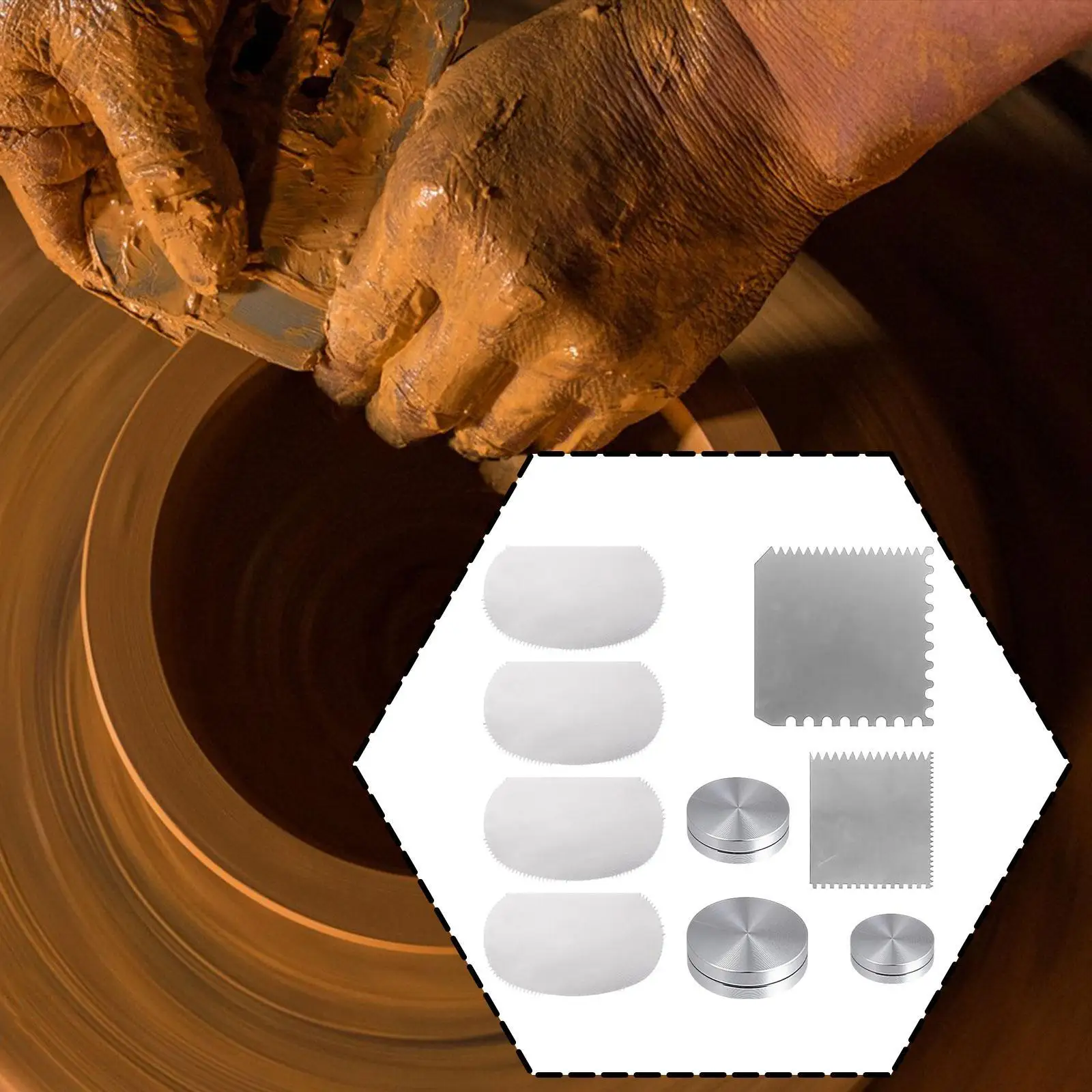 

Pottery Clay Tool Set Serrated Clays Sculpting Gift Multipurpose Reusable Practical Sturdy DIY for potter Pottery Enthusiast