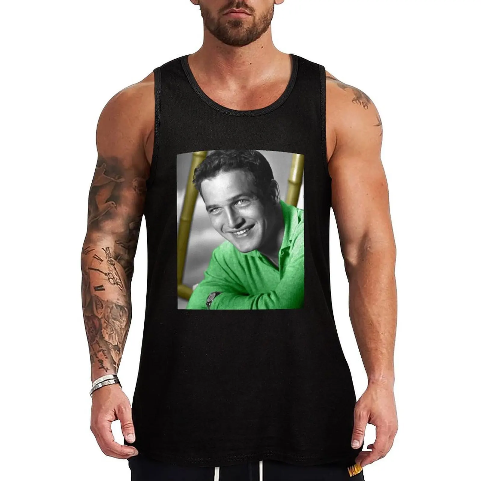 Paul Newman with green jersey Tank Top Odor Control Tank Top Anti Sweat Workout Shirt