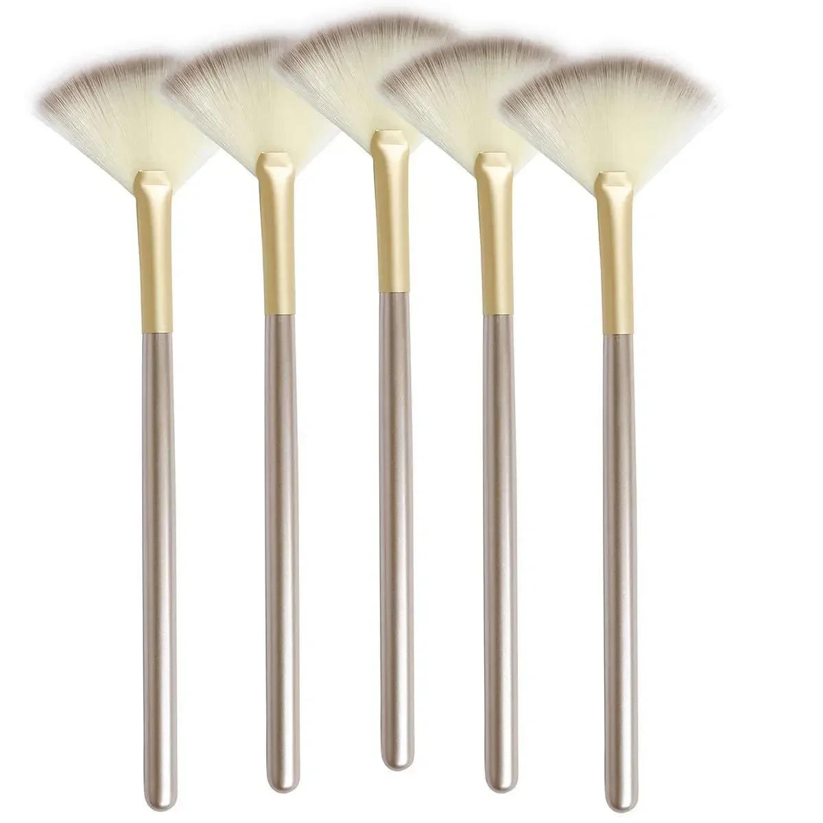 3pcs Fan Brushes Facial Brushes Soft Makeup Brush Cosmetic Applicator Tools Wooden Handle and Soft Fiber for Glycolic Peel Mask