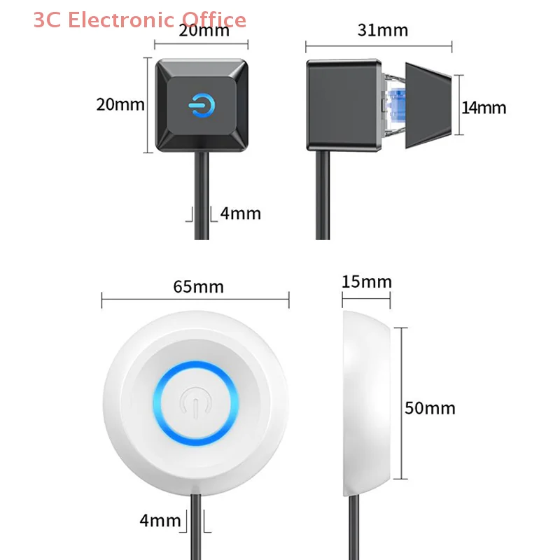 2M LED Light PC Power Switch Extension Cable External Motherboard Start Button For Desktop Computer