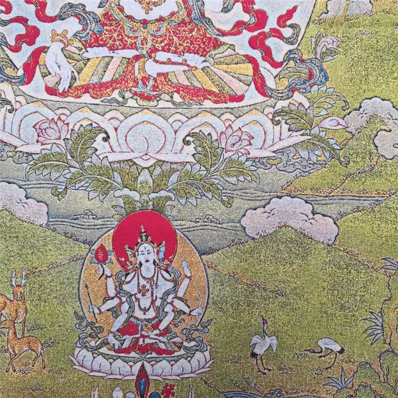 중국 올드 티베트 실크 Thangka 같은 걸이식 그림, 풍수 티베트 부처 조각상