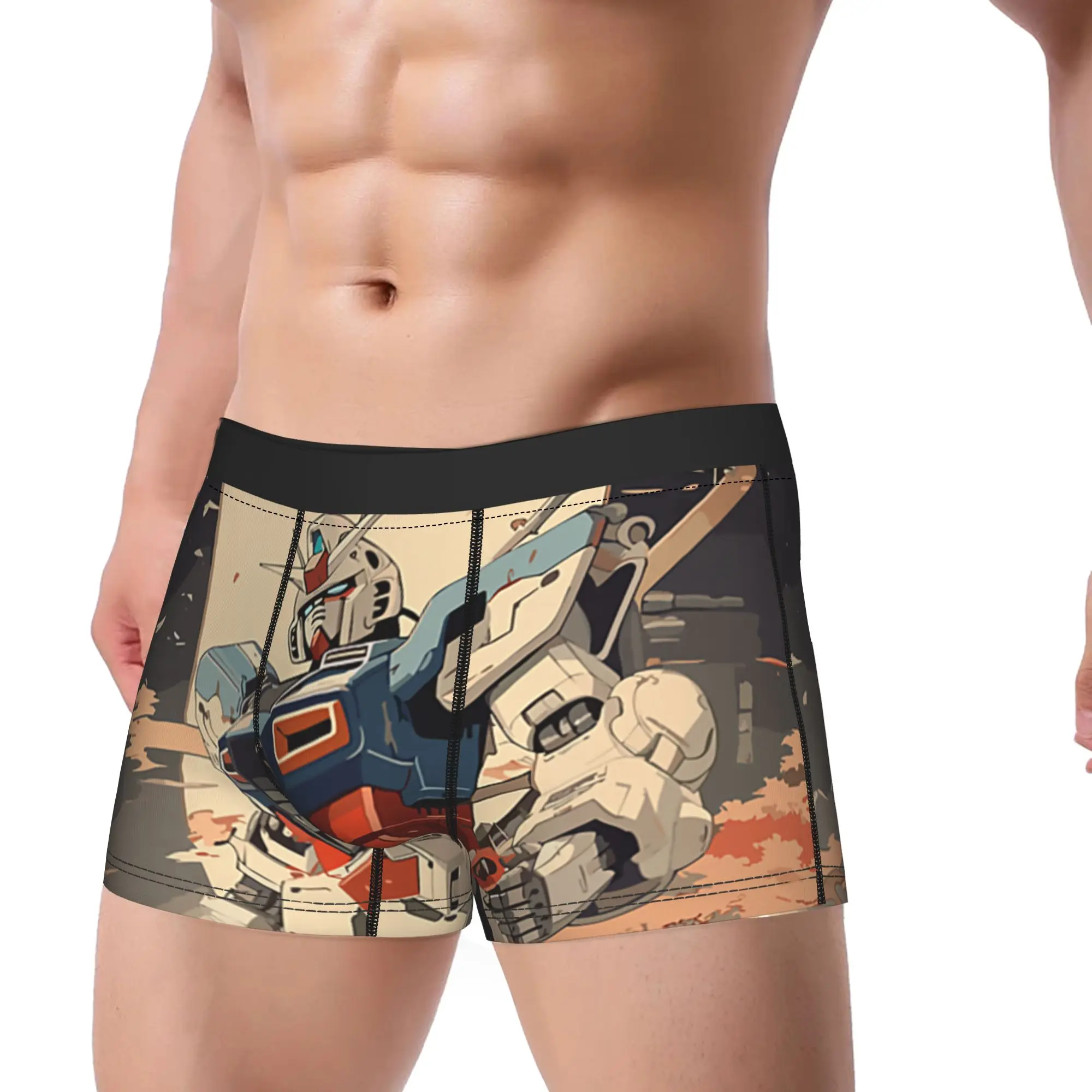 Anime Japanese Robot Giant Mecha Anime Robot Action Figure Underpants Homme Panties Shorts Boxer Briefs