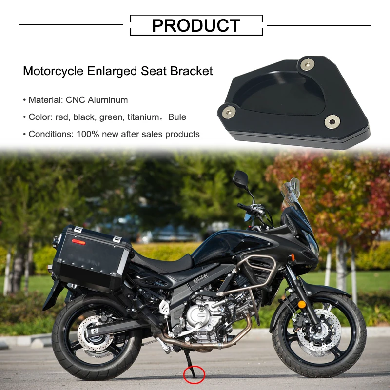 For SUZUKI V-STROM 650/XT VSTROM 650 DL650 2004 -2023 2021 2022 Motorcycle Kickstand Foot Side Stand Extension Pad Support Plate