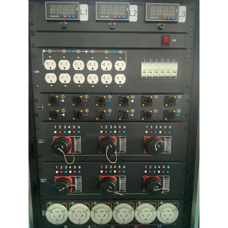 Portable 400 Amp 60-Way Three Phase Electrical Power Distribution Box 220V/240V 32A Current for Events