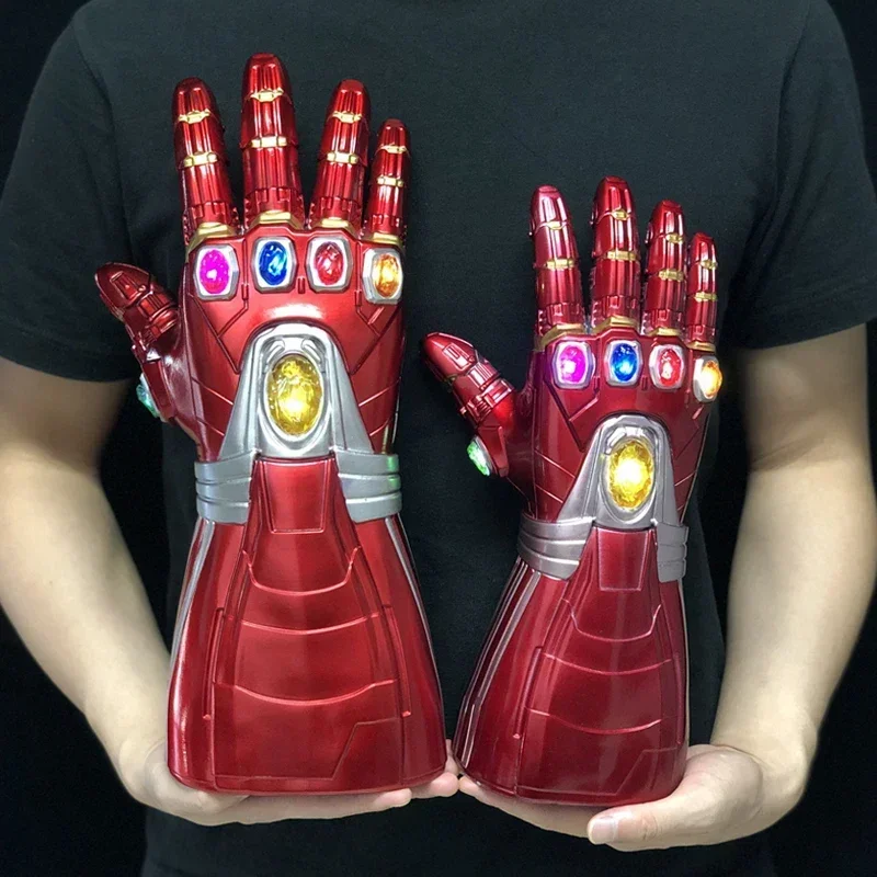 Cos superhero Iron man Thanos Infinity Gauntlet Cosplay Arm Latex Gloves Arms Mask Superhero Weapon Costume party Props gift