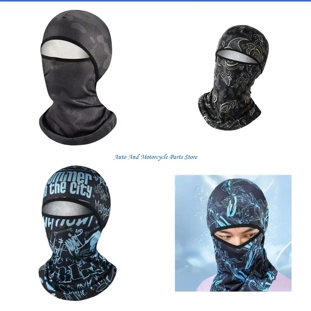 P9FD Lightweight Breathable Motorcycle Head Cover Elastic Fit For Cycling Commuting