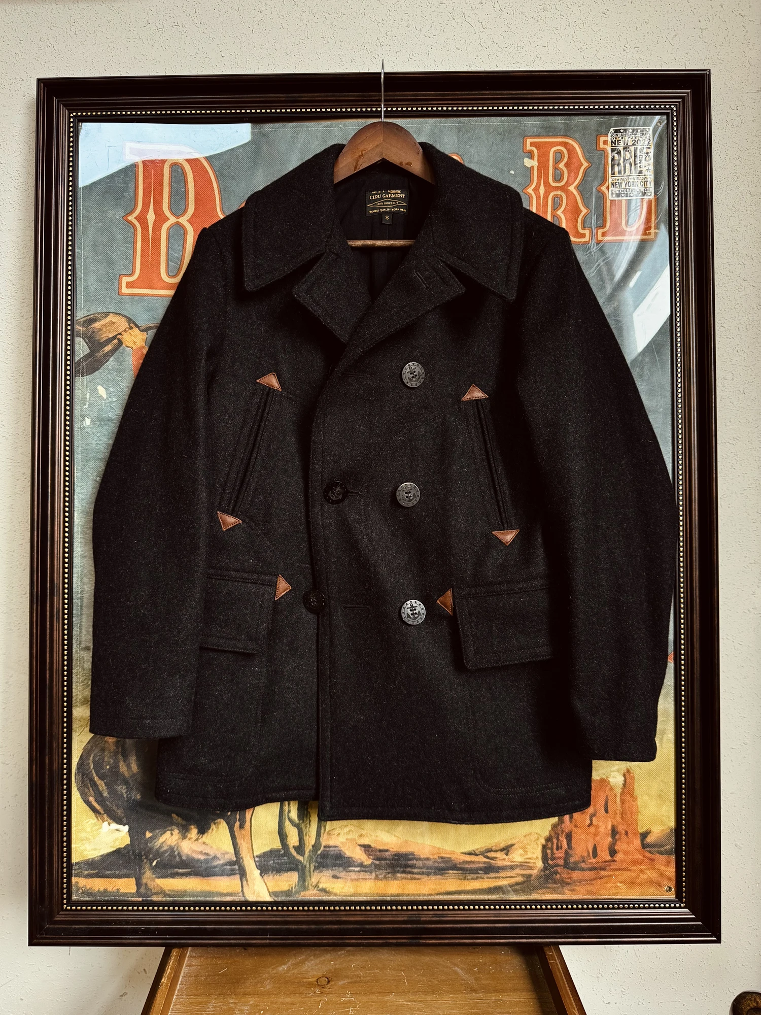 خياط براندو الوزن الثقيل 35oz صوف ذخب أمريكي عتيق 740 طاووس مزدوج الصدر #2