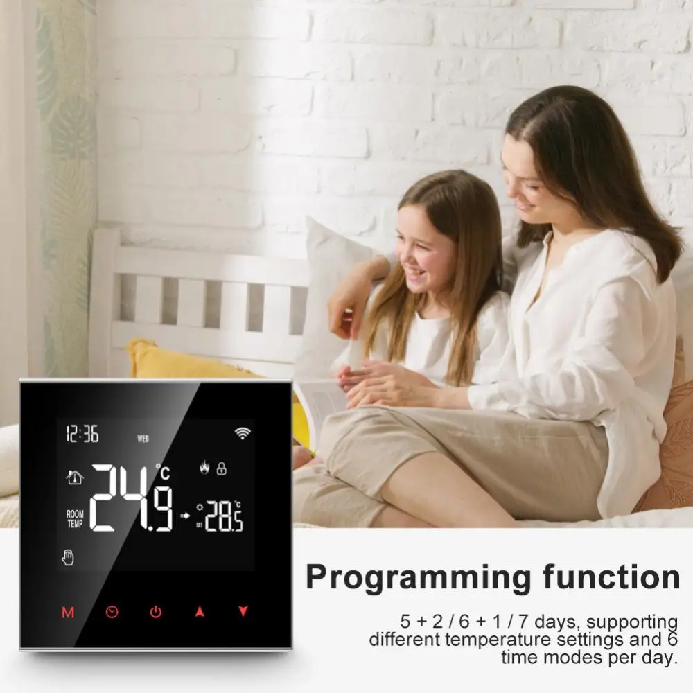 Xiaomi Tuya WiFi Thermostat Smart Electric/Water Heating Temperature Controller Works With Alexa Google Home Yandex Alice