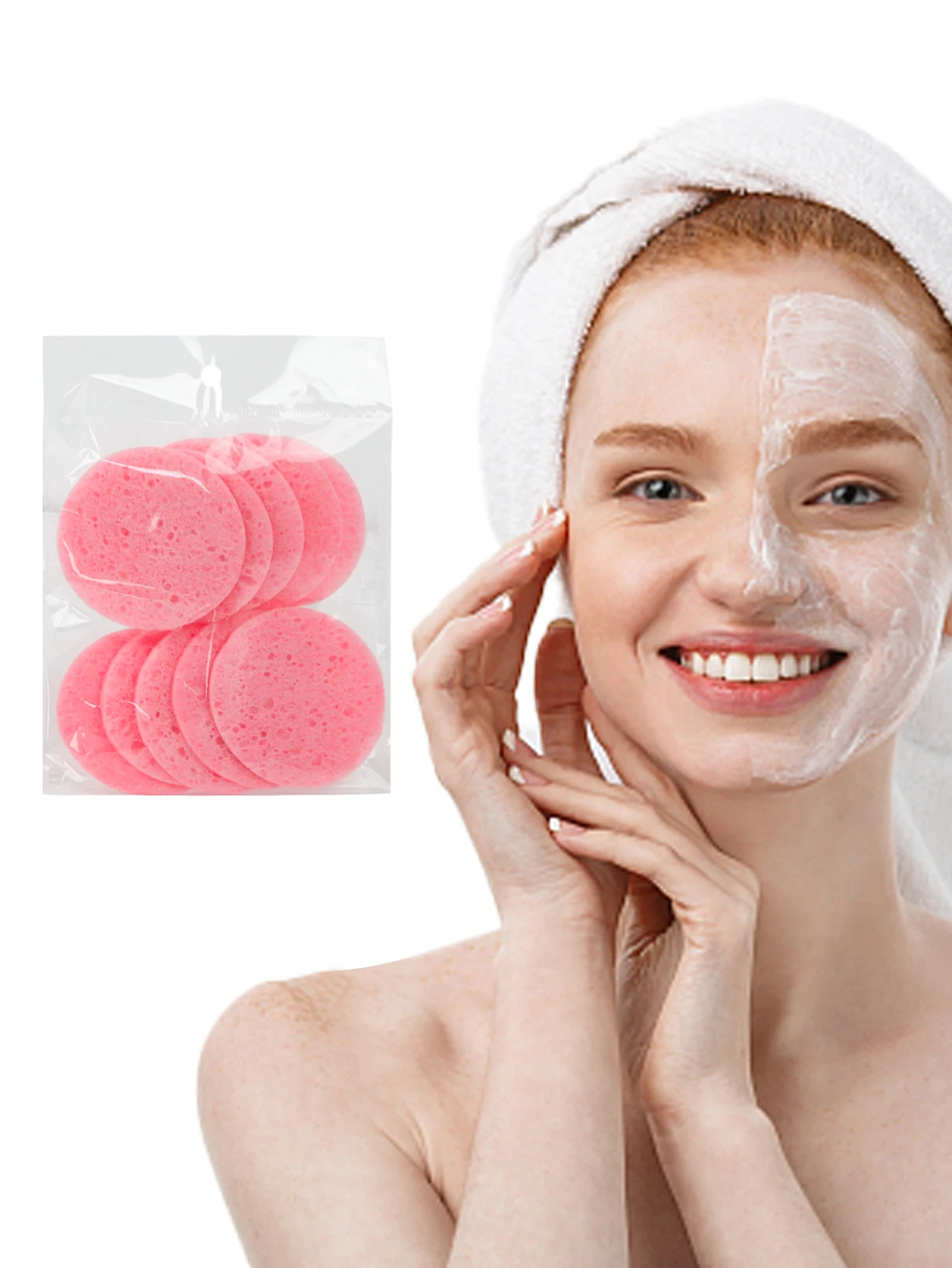 5/10 pcs Round Hydrating Makeup Cotton Pads  Makeup Remover Wipes Natural Wood Pulp Sponge  Cellulose Compressed Facial