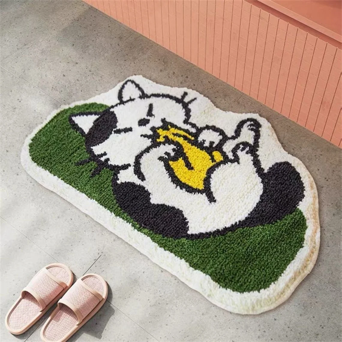 

Cartoon Animal Tufted Rug Bedroom Flocking Floor Mat