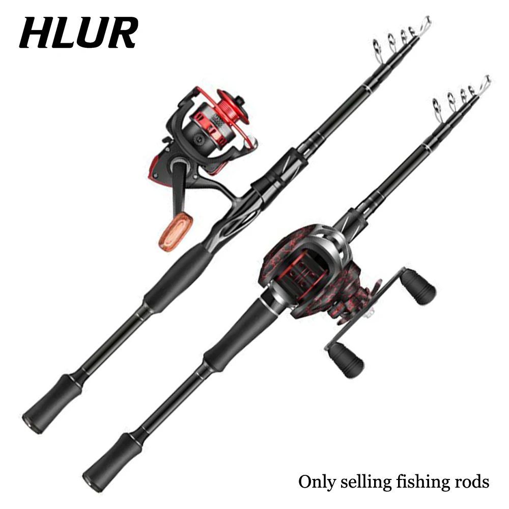 HLUR Carbon Fiber Spinning Rod Telescopic Fishing Rod 1.8/2.1/2.4/2.7M Casting Lure Feeder Rod Stick Super Hard Pole Carp