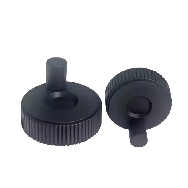 

M5 Black Plastic Mesh Striped Ripple Handle Round Hole Side M5 Top Ribbon Handle For Detecting Hand Cranked Wheels 50/60mm