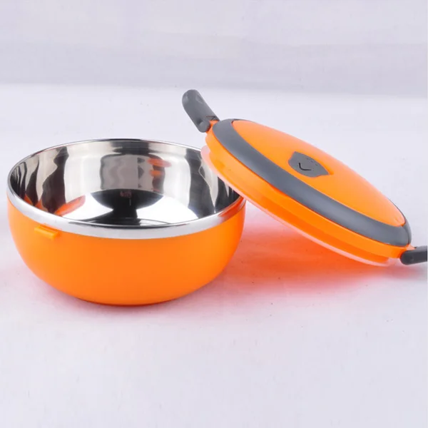

Portable 650Ml Single-Layer Orange Insulation Lunch Box Stainless Steel Food Container Dishwasher Safe Bpa-Free for School