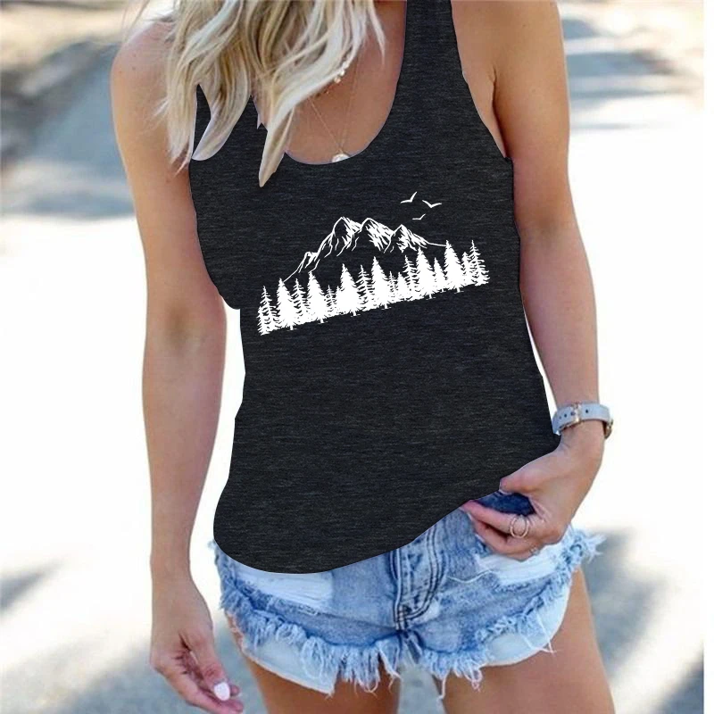 Hiking Women's Tank Top Vintage Camping Adventure Nature Lovers Gifts Tanks Tops Fun Mountain Ladies Sleeveless Tee Vest