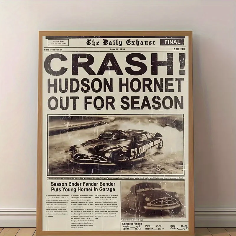 1pc Vintage Racing Canvas Print Poster - Unframed, Perfect for Living Room, Bedroom, Office, Bar Wall Decor, Racing Room Decor