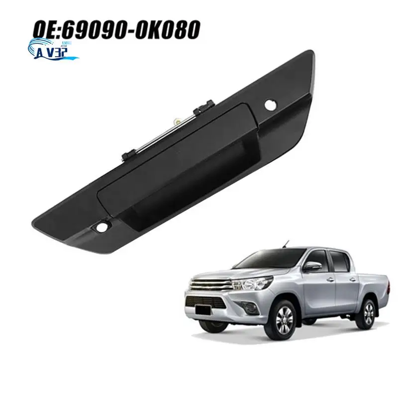 

AV32-Rear Tailgate Bezel Trim 69090-0K080 For Toyota Hilux 2015-2022 Back Door Handle Pull With Camera Hole 690900K080