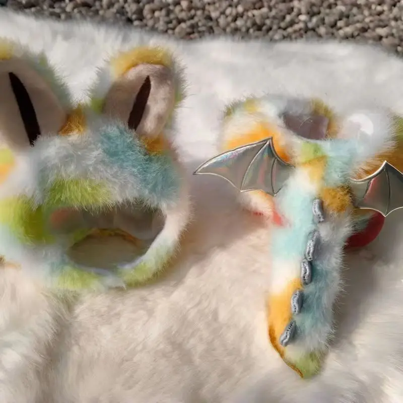 

For 17cm Labubu Zimomo Kiwi Clothes Colorful Angel Only Clothes Cute Wing With Tail Jumpsuit Vinyl Doll Clothes Accessories Gift