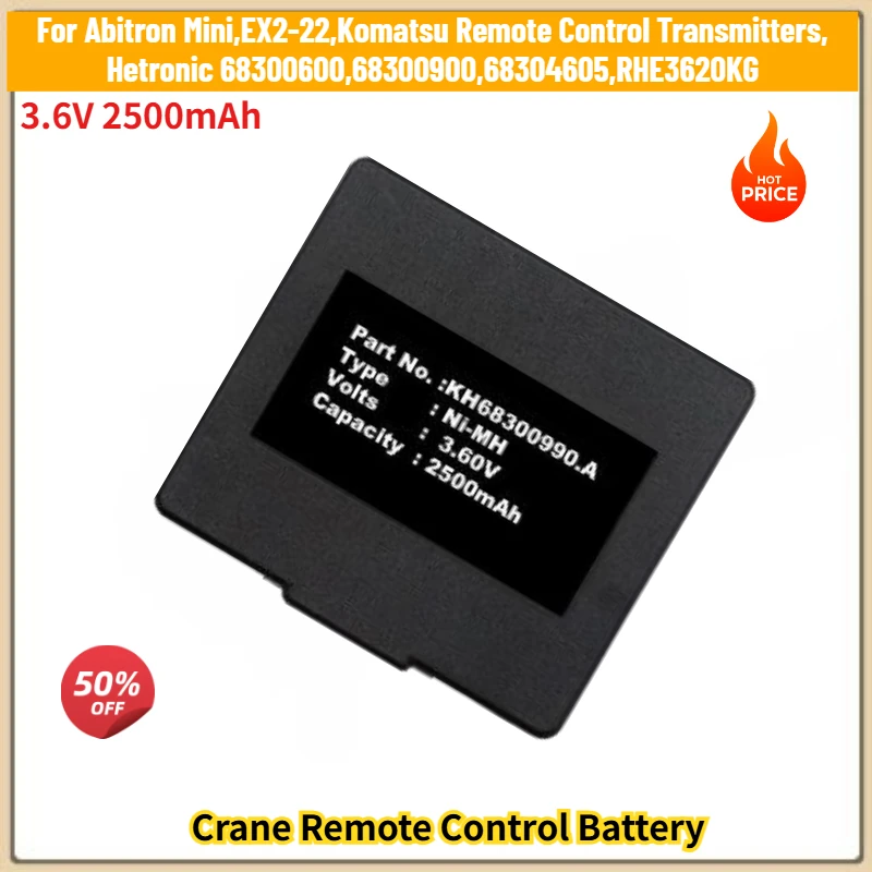 

High Quality Replacement Battery 3.6V 2500mAh for Abitron Mini,EX2-22,Hetronic 68300600,68300900,68304605,RHE3620KG Brand New