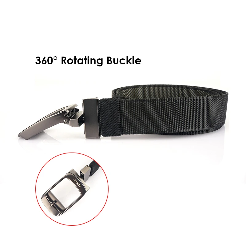 2022 New Reversible Belt Alloy Automatic Buckle Sturdy Real Nylon Men's Trouser Belt 34mm Two Color Girdle Male Waistband Hiking