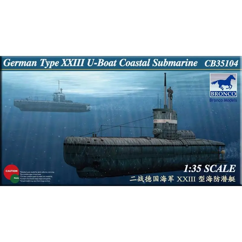 BRONCO CB35104 1/35 German Type XXIII U-Boat Coastal Submarine - Scale Model Kit