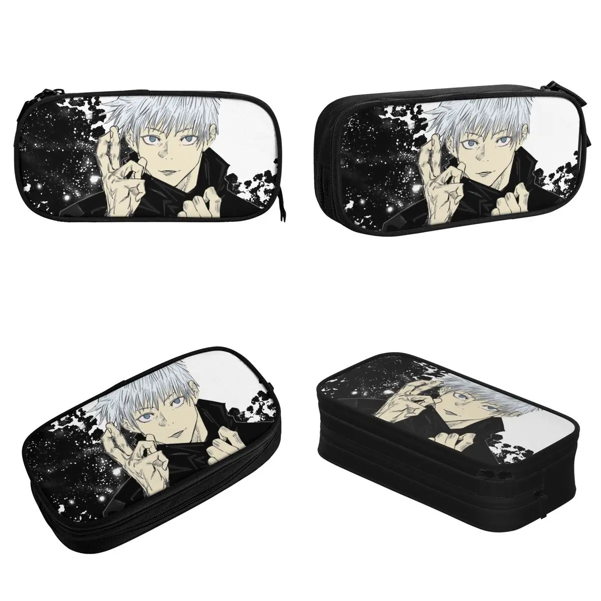 Satoru Gojo Unlimited Void Pencil Cases Lovely Jujutsu Kaisen Pen Box Pencil Bags Large Storage School Zipper Pencilcases