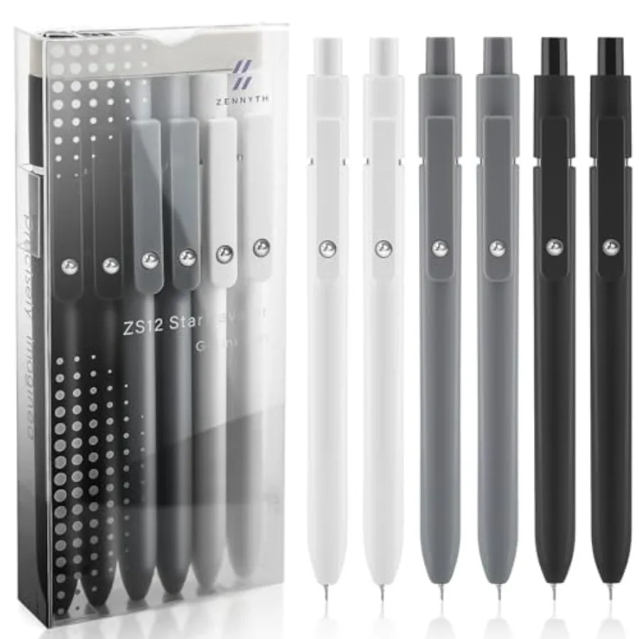 

Гелевые ручки 6 шт. 0,5 мм, черные тонкие чернильные ручки с гладким письмом, быстросохнущие чернильные ручки для библиотеки и школьных принадлежностей, офисный стол