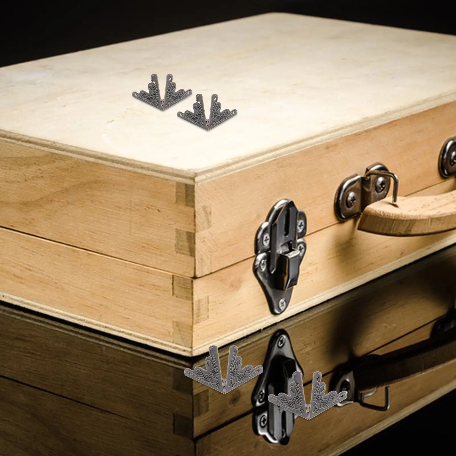 

100 шт. железных угловых защитных элементов для деревянных ящиков, винтажные декоративные кронштейны для сундуков, мебельные упаковочные принадлежности