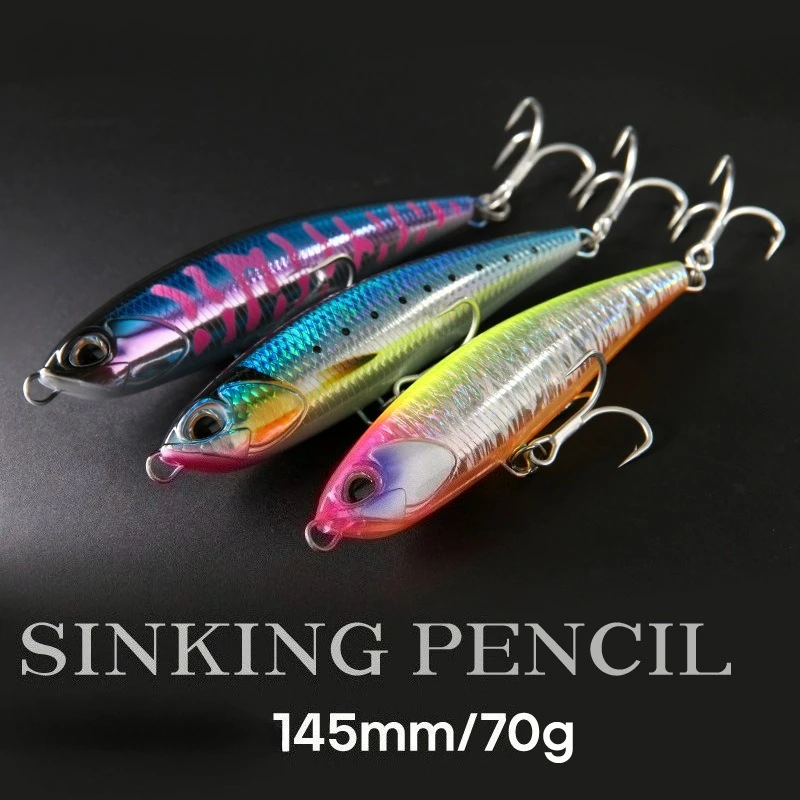

Long-Range Sinking Pencil Bait 145mm 70g Offshore Fishing Boat Big Game Lure Swordfish & Sea Bass Bait Sinking Pencil Bait