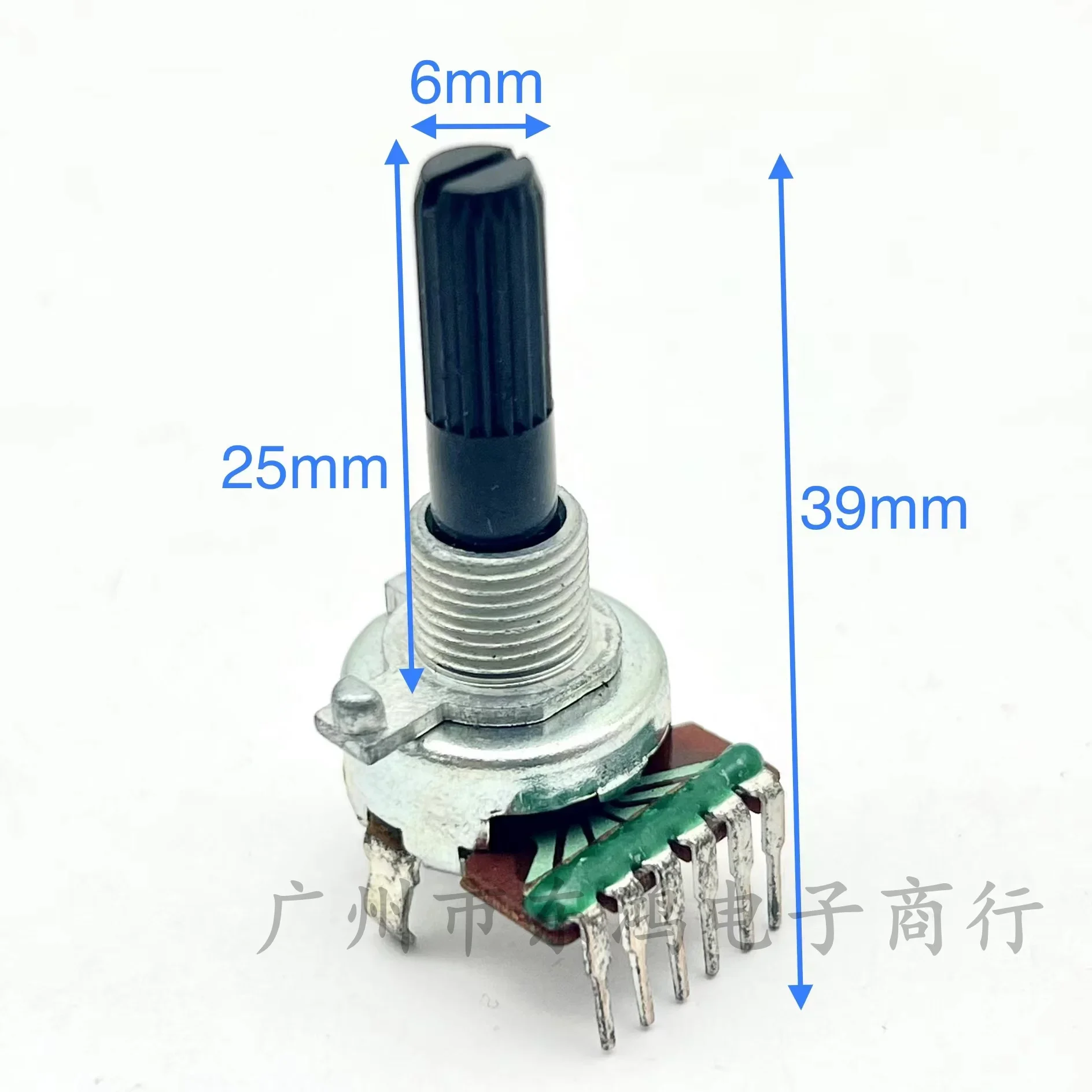3  pcs RV161 B103/10K dual balanced audio amplifier volume potentiometer, single row, 6-pin shaft, 25mm long