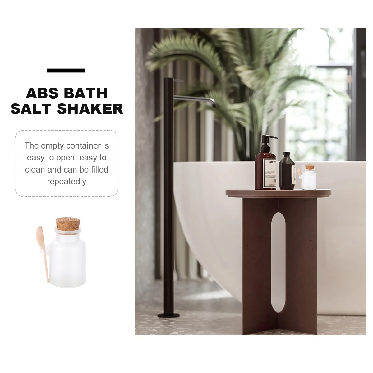 

6Pcs Frosted Plastic Bath Salt Shaker Empty Container with Cork Stopper Refillable Jar for Powder Seasoning Spice Honey Mask