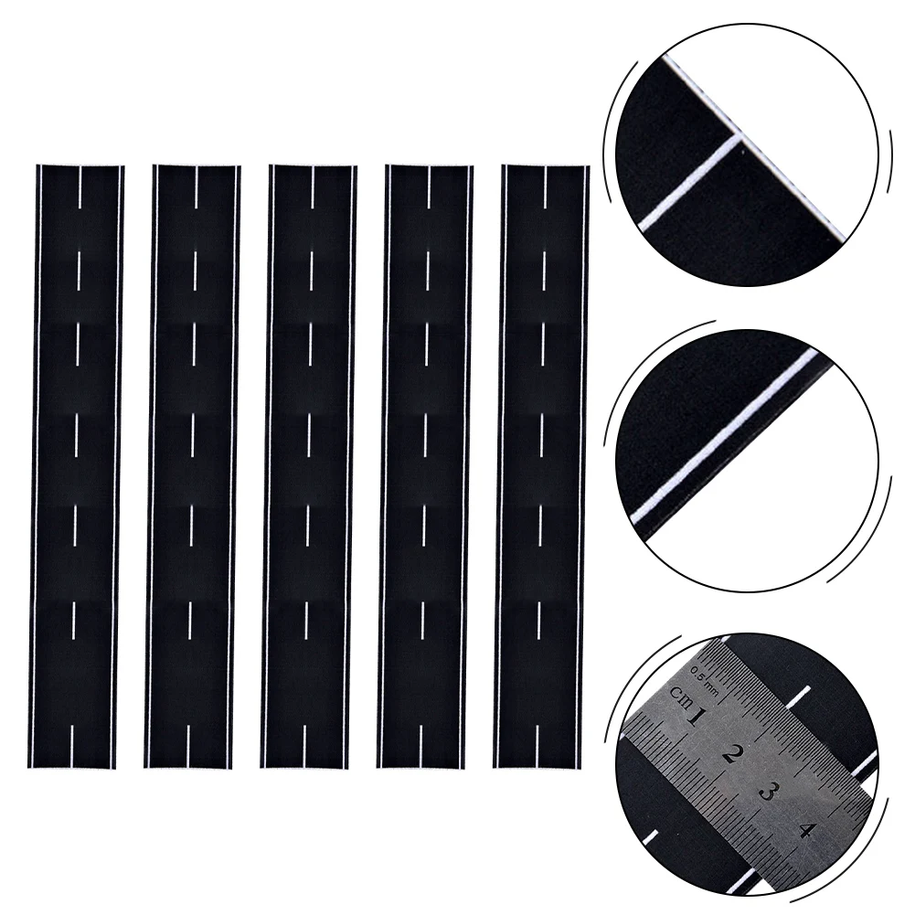 5Pcs N Scale 1:160 Black Road Strips 40mmX500mm Self Stick Strong Adhesion N Scale Road Strips For City Building Model Layout