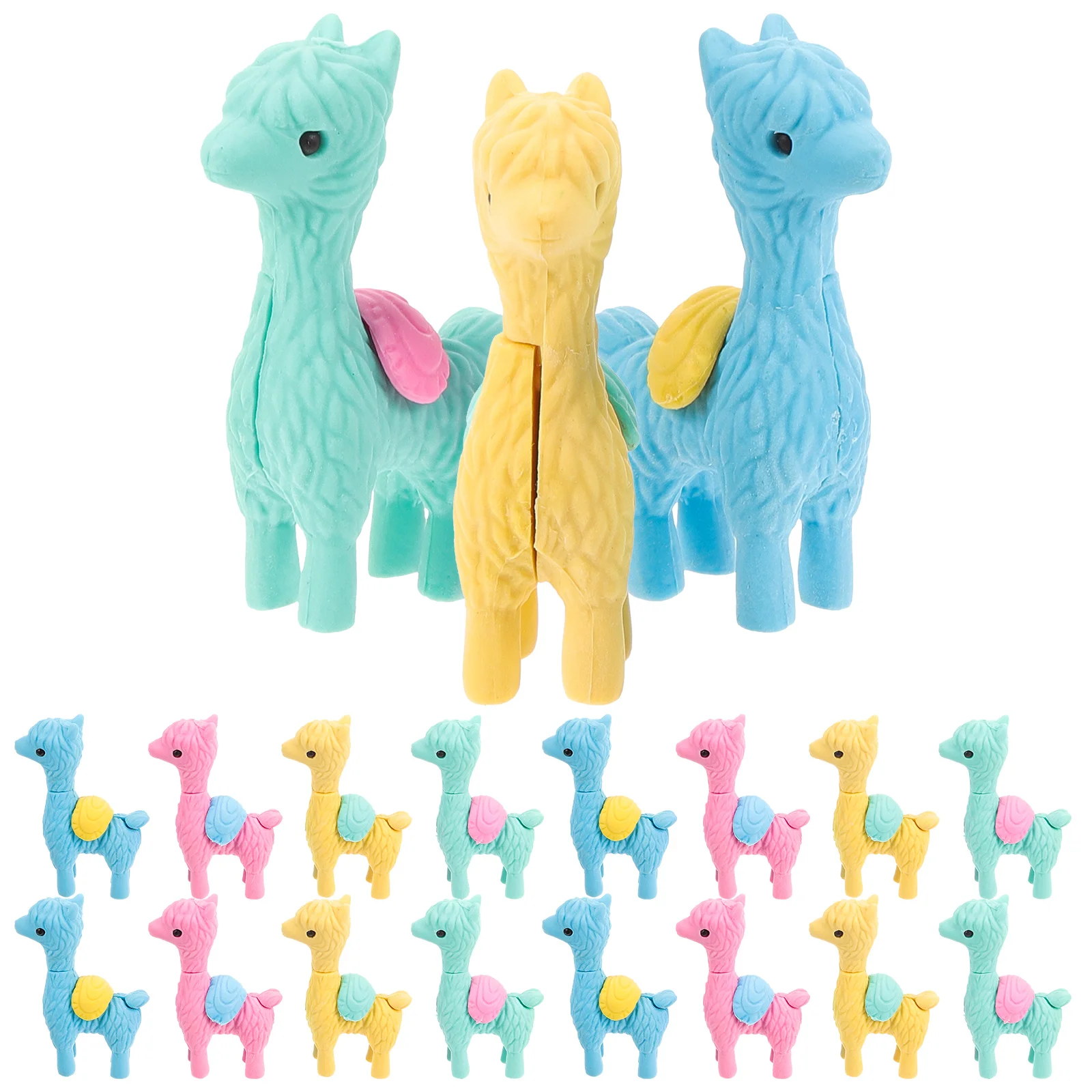 

20 Pcs Eraser Cartoon Erasers for Kids Alpaca Office Painting Room Decor Mini Animal