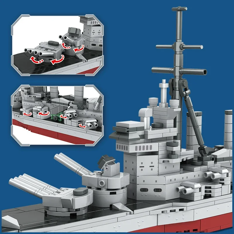 Military MOC Koenig dreadnought frigate building block Battleship kit Navy warship model bricks Army set Weapon cruiser vehicle